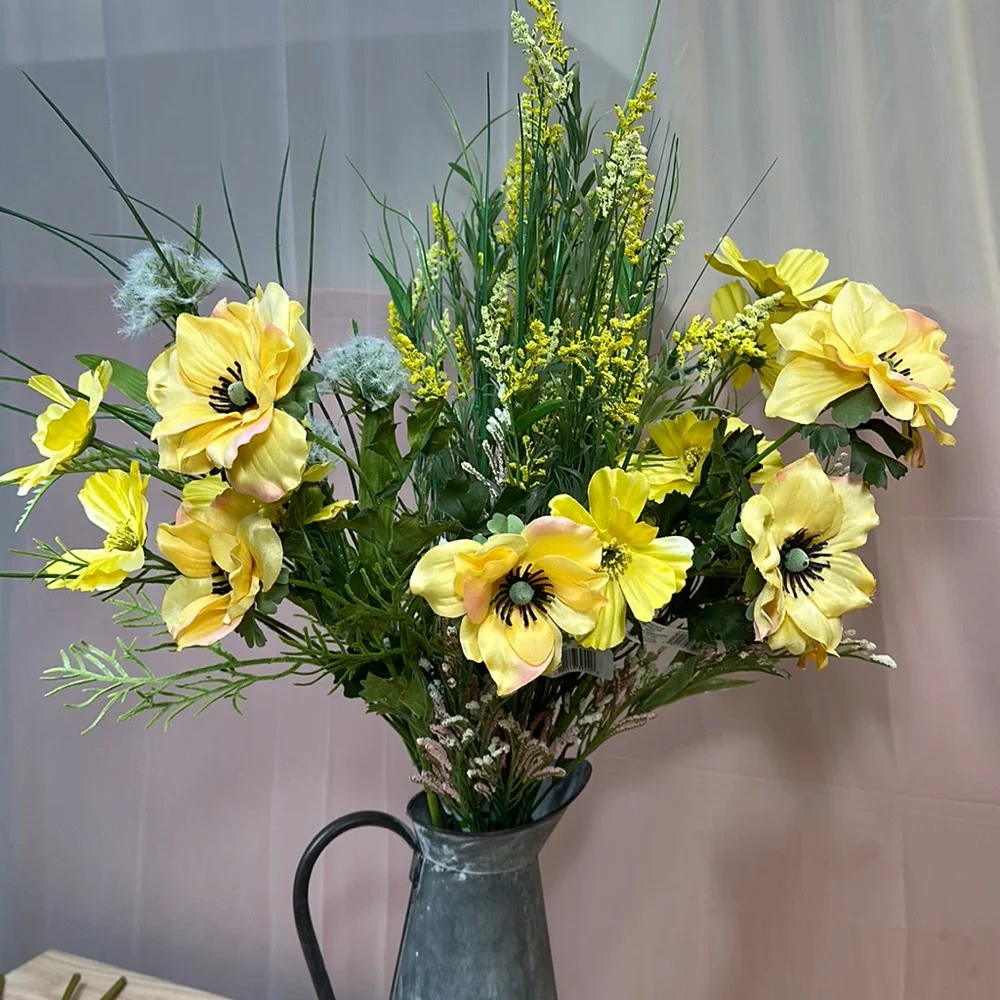 Variety of Floral Flowers Yellow & Pinks-9 Steams